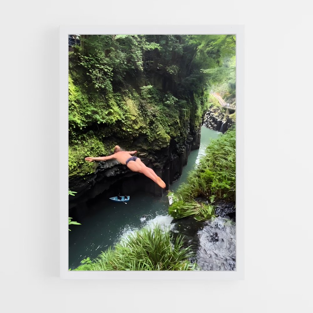 Poster Saut Vers l'Aventure – affiche Plongeon de falaise (vue 3)